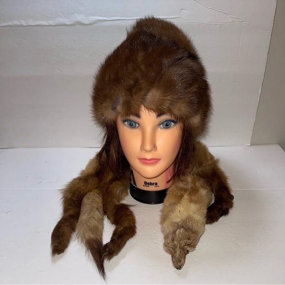 Vintage  AMY Mink Real Fur Hat and Shall main image 6